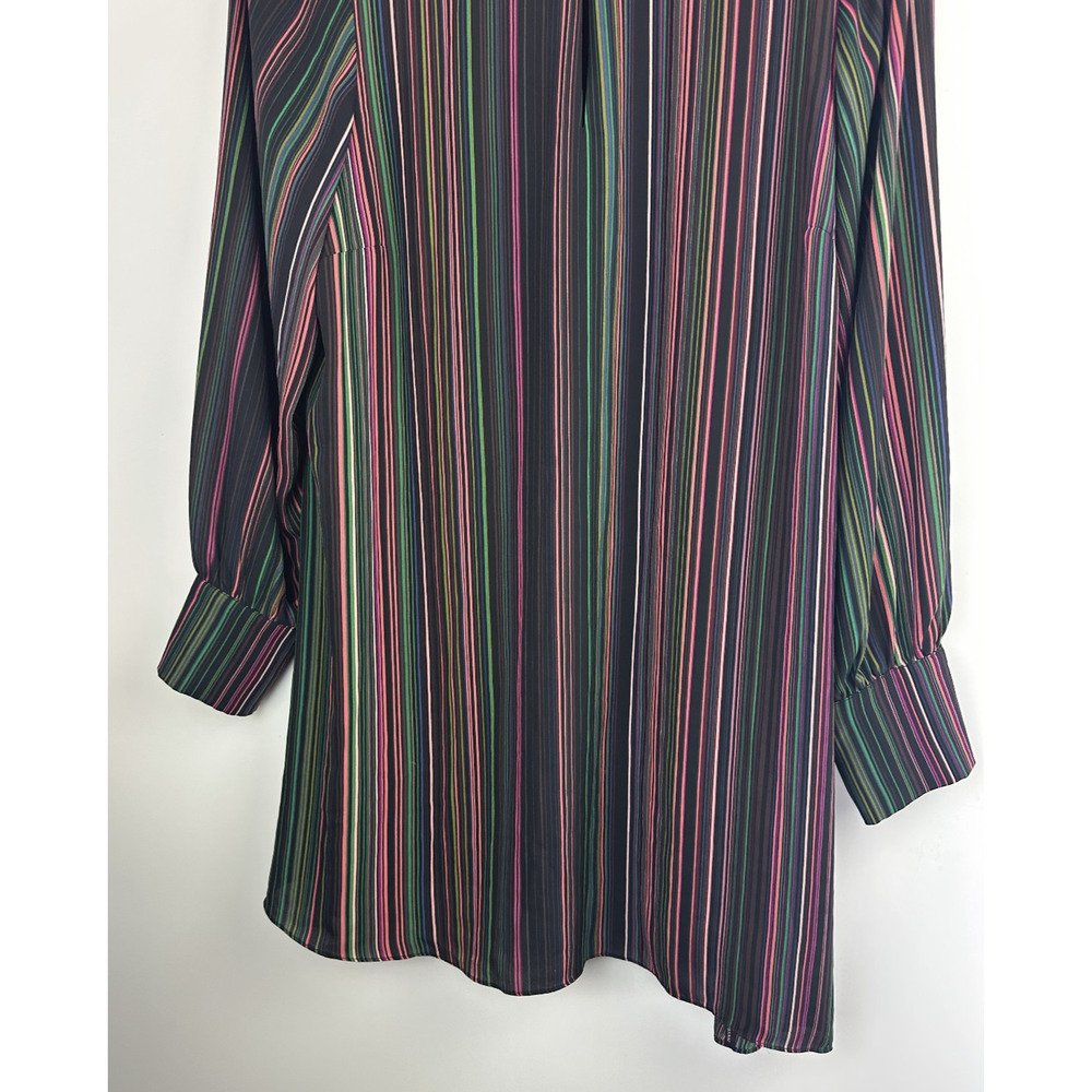 NWT City Chic Illusion LS Stripe Shift Mini Dress / Tunic Top Tie Plus Size 18 - Picture 10 of 14